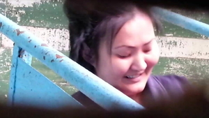 Pissing in restroom next to hairy stepmom