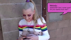 Small tits teen chick Melody Parker blowjobs