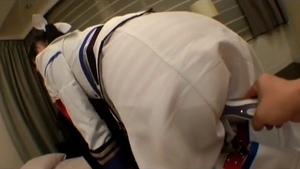 Hard slamming together with tiny boobs japanese teen