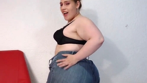 Slamming hard big butt girl in jeans