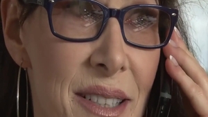 MILF Alexandra Silk in sexy stockings cumshot
