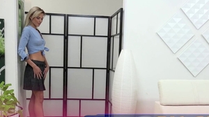 Beautiful blonde haired masturbating solo