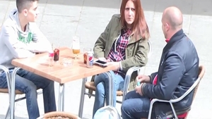 Cumshot between young spanish teen