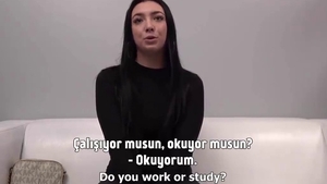 Rough sex scene alongside small boobs turkish brunette