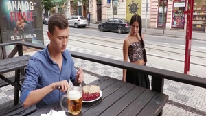 Skinny czech brunette rough dick sucking