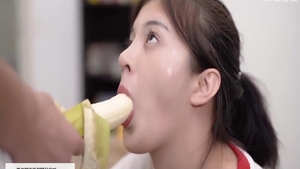 Very small tits charming asian amateur sucking dick
