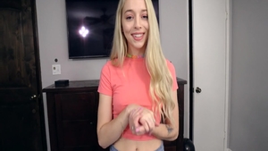 Blonde Lily Larimar cock sucking