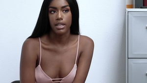 Ebony brunette interracial bang at the casting HD
