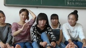 Hard pounding accompanied by asian college girl