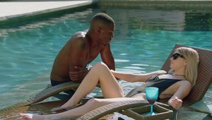 Blacked - Hairy Arya Fae riding penis in public